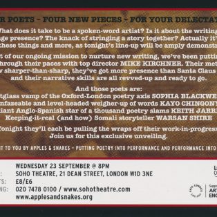 Apples & Snakes in Soho: The Word's a Stage